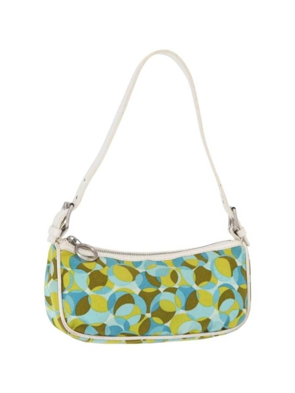 CELINE Accessory Pouch Canvas Green Silver